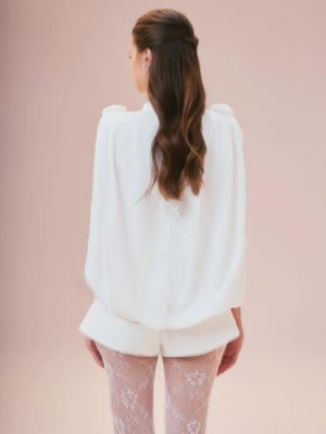 Ivory Cape Sleeve Blouse 1